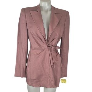 Giorgio Armani women’s pink linen wrap blazer size us 10 nwt